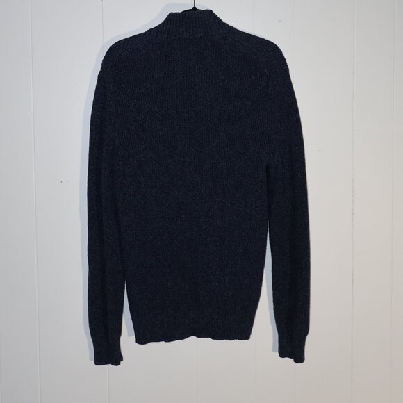 Calvin Klein 1/4 Zip Cotton Sweater Men’s Size L Navy - Picture 2 of 6